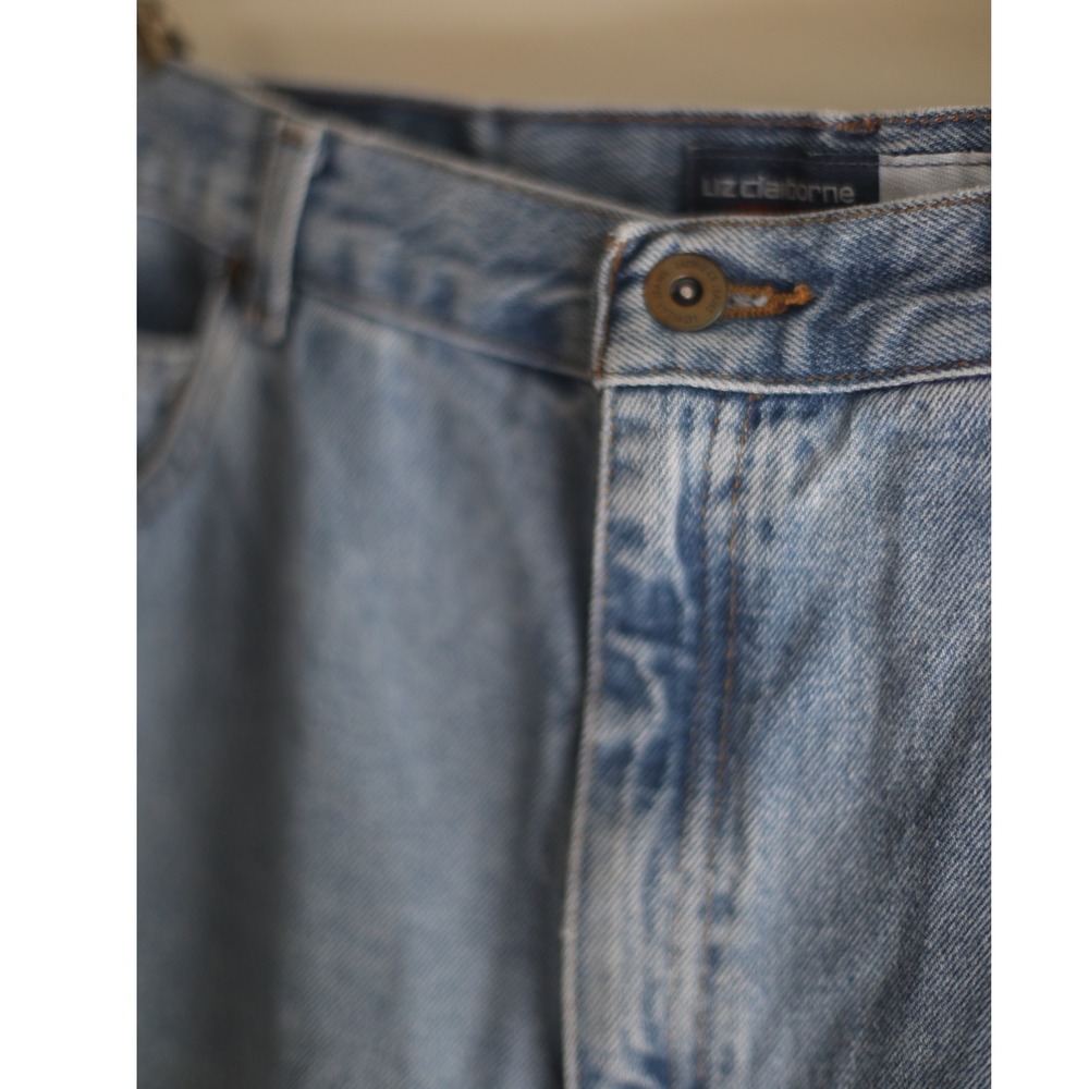 Liz Claiborne Lizwear Jeans Womens 14 Regular Light Wash High Waist Mom Tapered - Picture 3 of 11